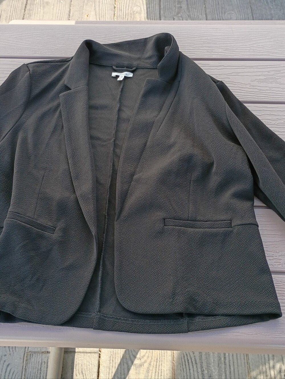 Maurices Black Textured Open Blazer